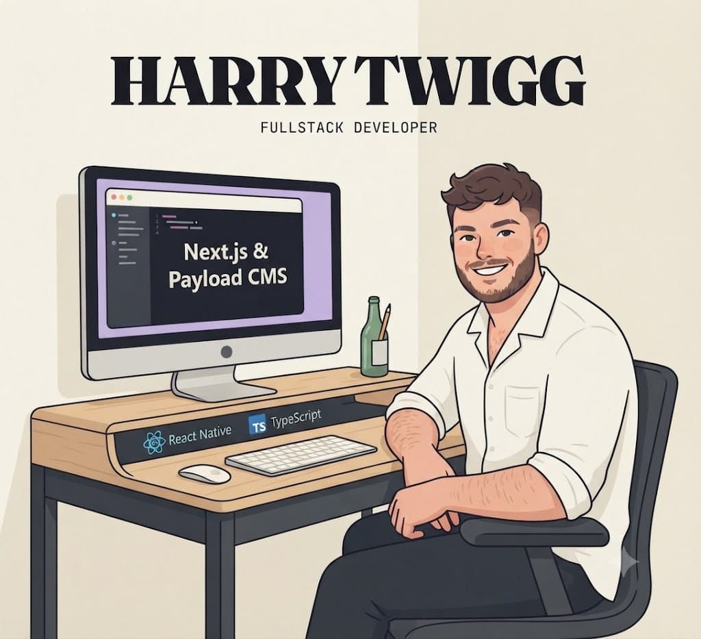 Harry at his desk