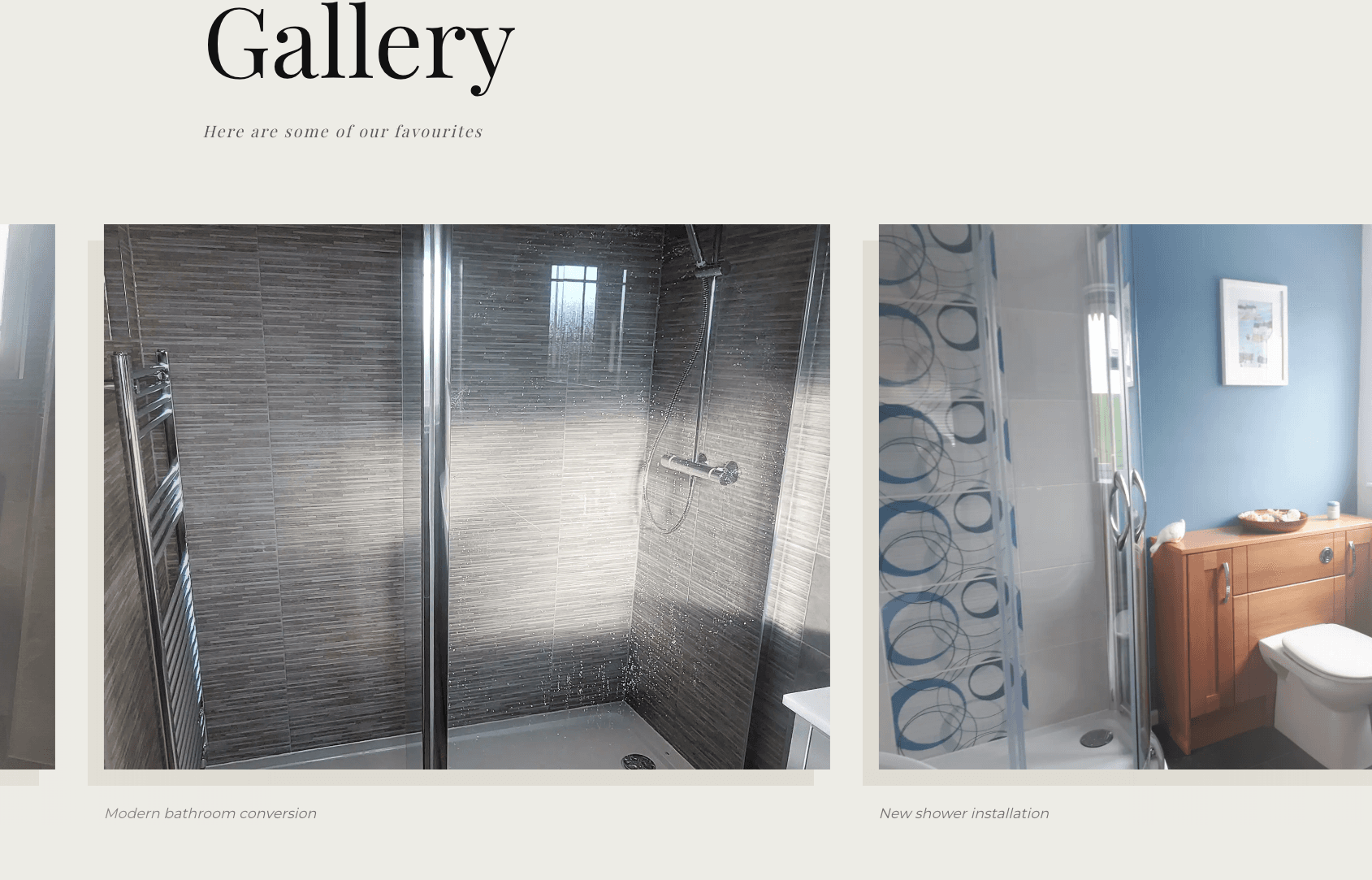 A scrolling image gallary of recent installations