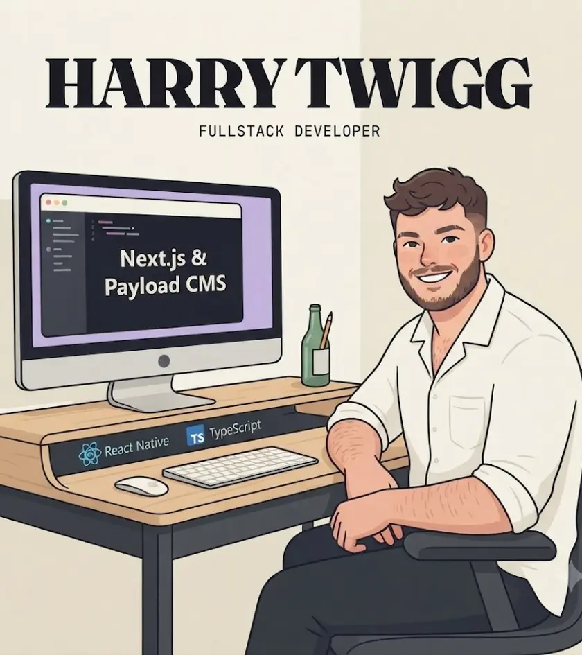 Harry at his desk