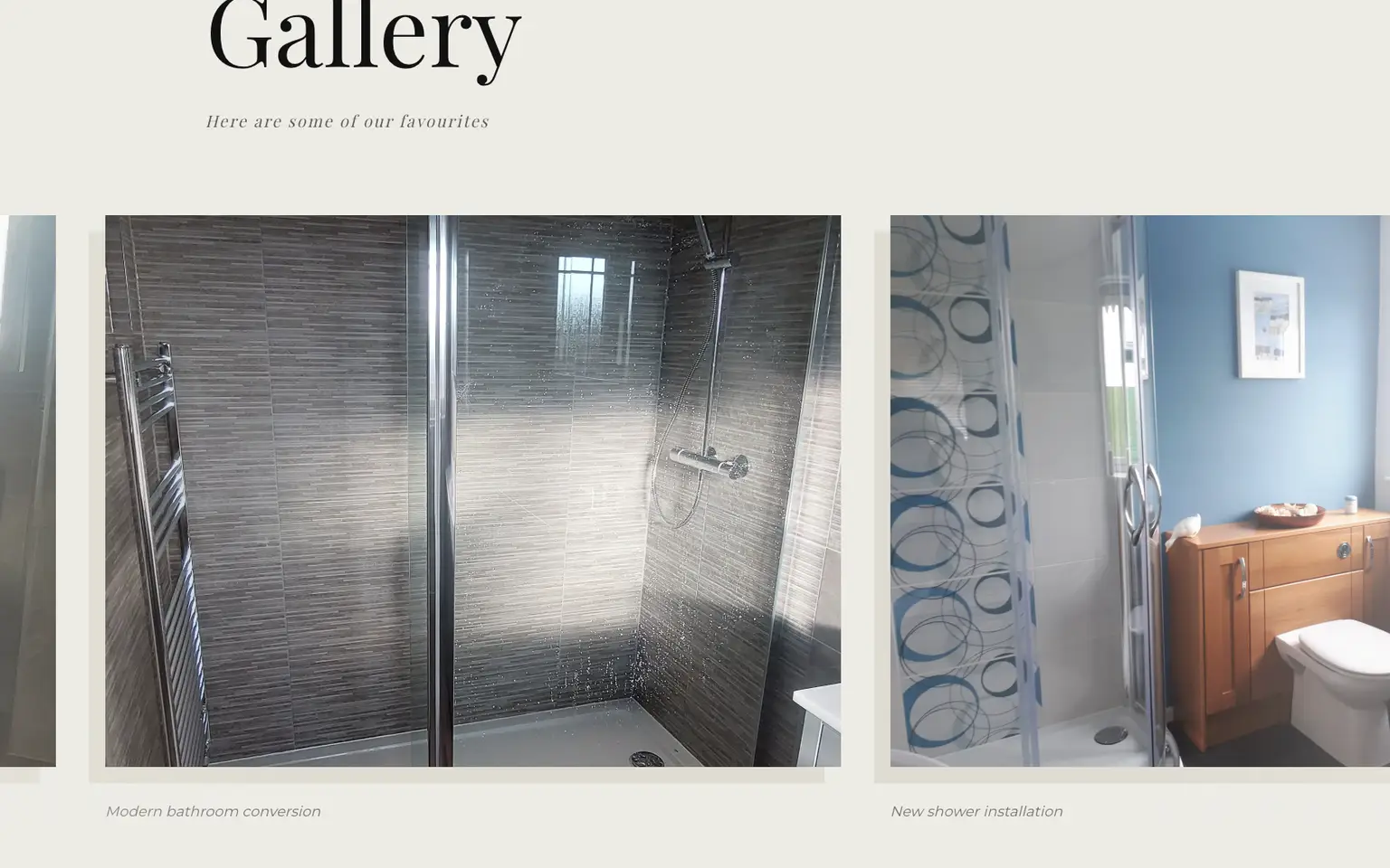 A scrolling image gallary of recent installations